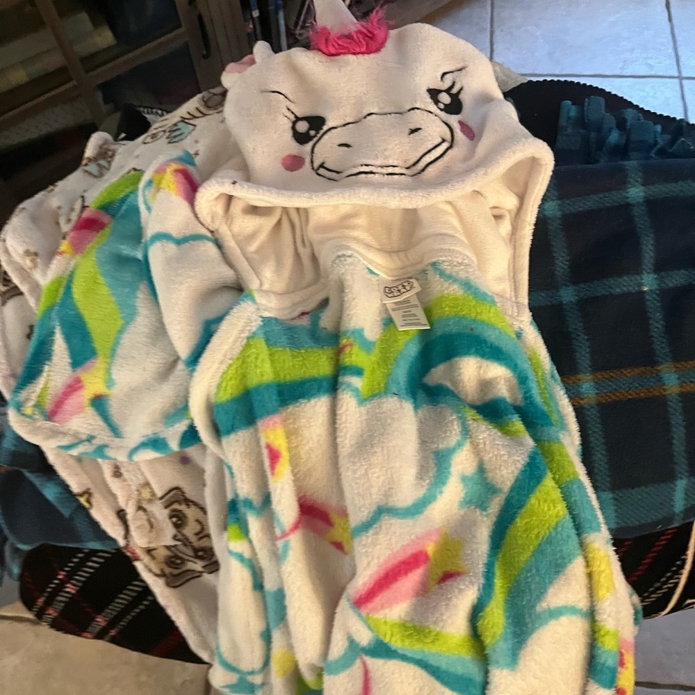 Adult Unicorn Hooded Pajamas - White with Rainbow Accents